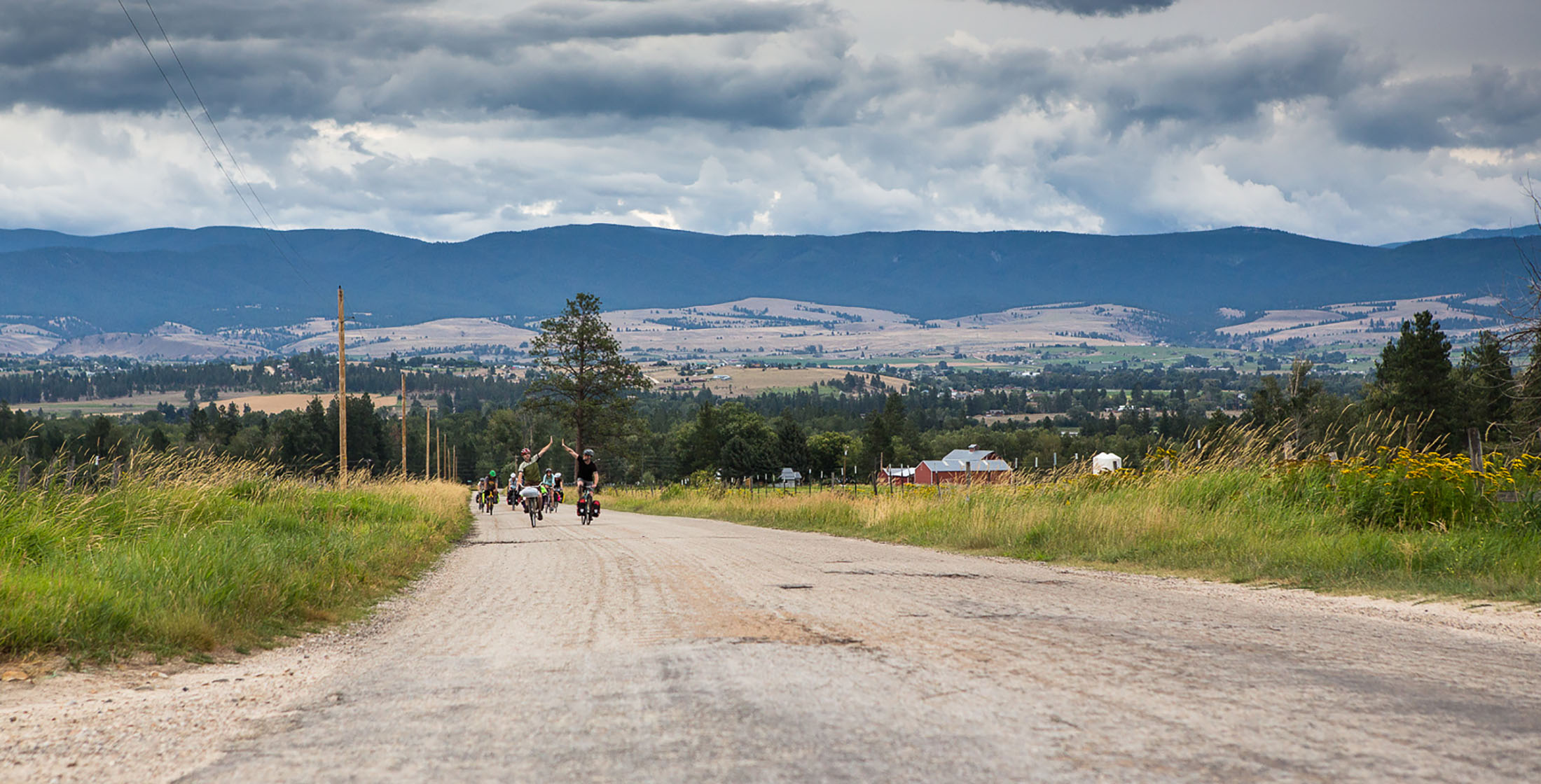 Bikers along the Bitterroot Trail